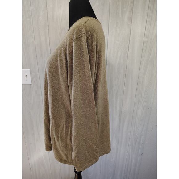 Avenue Women’s Sweater Olive Green Gold Flecks Square Neck Size 18/20 - Picture 2 of 10